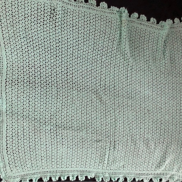 Mint Green Crocheted Blanket - Picture 4 of 8